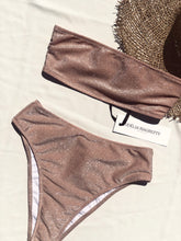 Load image into Gallery viewer, DEZI GLITTERY PINK TWO PIECE SWIMSUIT
