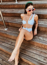Load image into Gallery viewer, KATHRINE WHITE RIBBED TWO PIECE SWIMSUIT
